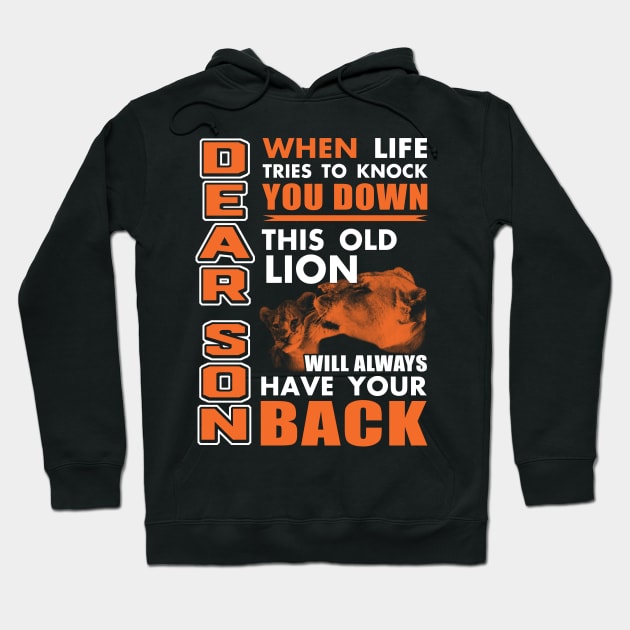 Dear Son, This Lion Will Always Have Your Back Hoodie by adik